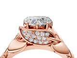 Rose gold Heart Cut Solitaire Leaf-Inspired Engagement Ring with Prong Setting_23