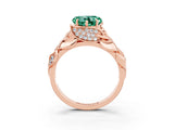 Rose gold Heart Cut Solitaire Leaf-Inspired Engagement Ring with Prong Setting_3