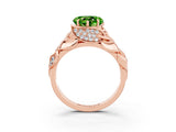 Rose gold Heart Cut Solitaire Leaf-Inspired Engagement Ring with Prong Setting_3