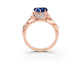 Rose gold Heart Cut Solitaire Leaf-Inspired Engagement Ring with Prong Setting_3