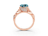 Rose gold Heart Cut Solitaire Leaf-Inspired Engagement Ring with Prong Setting_3