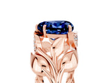 Rose gold Heart Cut Solitaire Leaf-Inspired Engagement Ring with Prong Setting_5
