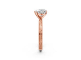 Rose gold Heart Cut Solitaire Milgrain Engraved Band with Four-Prong Setting_6