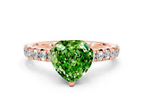 Rose gold Heart Cut Solitaire Pave Diamond Engagement Ring with Four-Prong Setting_12