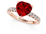 Rose gold Heart Cut Solitaire Pave Diamond Engagement Ring with Four-Prong Setting_13