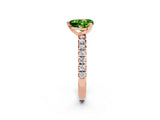 Rose gold Heart Cut Solitaire Pave Diamond Engagement Ring with Four-Prong Setting_14
