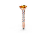 Rose gold Heart Cut Solitaire Pave Diamond Engagement Ring with Four-Prong Setting_14