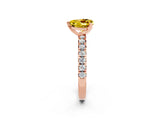 Rose gold Heart Cut Solitaire Pave Diamond Engagement Ring with Four-Prong Setting_14