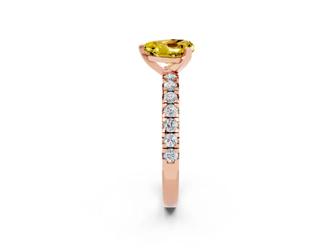 Rose gold Heart Cut Solitaire Pave Diamond Engagement Ring with Four-Prong Setting_14