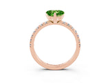 Rose gold Heart Cut Solitaire Pave Diamond Engagement Ring with Four-Prong Setting_15