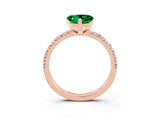 Rose gold Heart Cut Solitaire Pave Diamond Engagement Ring with Four-Prong Setting_15