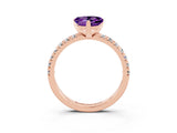 Rose gold Heart Cut Solitaire Pave Diamond Engagement Ring with Four-Prong Setting_15