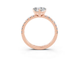 Rose gold Heart Cut Solitaire Pave Diamond Engagement Ring with Four-Prong Setting_15