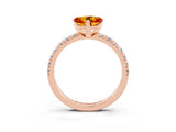 Rose gold Heart Cut Solitaire Pave Diamond Engagement Ring with Four-Prong Setting_15