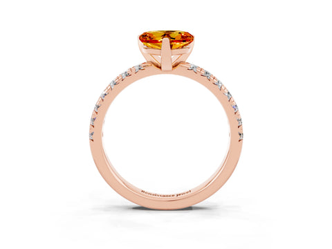 Rose gold Heart Cut Solitaire Pave Diamond Engagement Ring with Four-Prong Setting_15