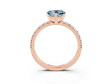 Rose gold Heart Cut Solitaire Pave Diamond Engagement Ring with Four-Prong Setting_15