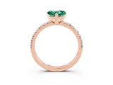 Rose gold Heart Cut Solitaire Pave Diamond Engagement Ring with Four-Prong Setting_15