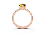 Rose gold Heart Cut Solitaire Pave Diamond Engagement Ring with Four-Prong Setting_15