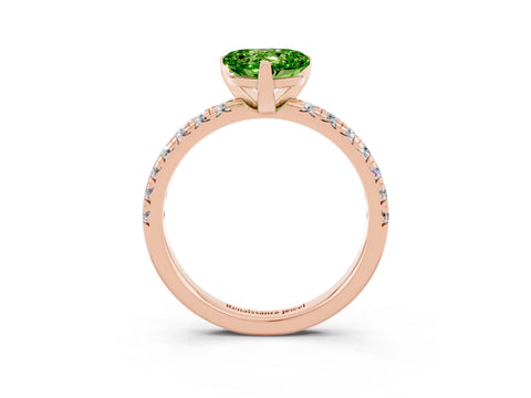 Rose gold Heart Cut Solitaire Pave Diamond Engagement Ring with Four-Prong Setting_15