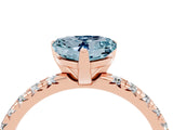 Rose gold Heart Cut Solitaire Pave Diamond Engagement Ring with Four-Prong Setting_16