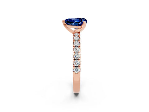 Rose gold Heart Cut Solitaire Pave Diamond Engagement Ring with Four-Prong Setting_2