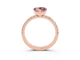 Rose gold Heart Cut Solitaire Pave Diamond Engagement Ring with Four-Prong Setting_3