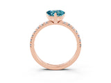 Rose gold Heart Cut Solitaire Pave Diamond Engagement Ring with Four-Prong Setting_3