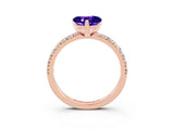 Rose gold Heart Cut Solitaire Pave Diamond Engagement Ring with Four-Prong Setting_3