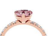 Rose gold Heart Cut Solitaire Pave Diamond Engagement Ring with Four-Prong Setting_4