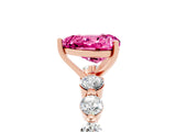 Rose gold Heart Cut Solitaire Pink Sapphire Ring with Pave Band and Four-Prong Setting_29