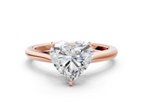 Rose gold Heart Cut Solitaire Ring with Cathedral Band and Four-Prong Setting_65