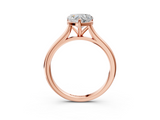 Rose gold Heart Cut Solitaire Ring with Cathedral Band and Four-Prong Setting_68
