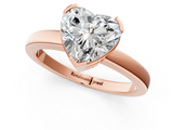 Rose gold Heart Cut Solitaire Ring with Four-Prong Setting and Classic Band_91