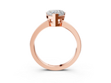 Rose gold Heart Cut Solitaire Ring with Four-Prong Setting and Classic Band_93