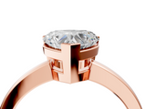 Rose gold Heart Cut Solitaire Ring with Four-Prong Setting and Classic Band_94