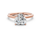 Rose gold Heart Cut Solitaire Ring with Thin Band and Four-Prong Setting_36