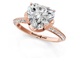 Rose gold Heart Cut Solitaire Split Shank Pave Diamond Engagement Ring with Four-Prong Setting_10