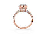 Rose gold Heart Cut Solitaire Split Shank Pave Diamond Engagement Ring with Four-Prong Setting_12