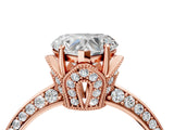 Rose gold Heart Cut Solitaire Split Shank Pave Diamond Engagement Ring with Four-Prong Setting_13