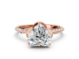 Rose gold Heart Cut Solitaire Split Shank Pave Diamond Engagement Ring with Four-Prong Setting_45