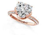Rose gold Heart Cut Solitaire Split Shank Pave Diamond Engagement Ring with Four-Prong Setting_46