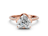 Rose gold Heart Cut Solitaire Split Shank Pave Diamond Engagement Ring with Four-Prong Setting_9