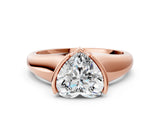 Rose gold Heart Cut Solitaire Tension Set Diamond Ring with Split Shank Band_15