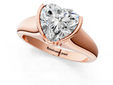 Rose gold Heart Cut Solitaire Tension Set Diamond Ring with Split Shank Band_16