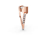 Rose gold Heart Cut Solitaire Tension-Set Diamond Split Shank Ring_17
