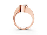 Rose gold Heart Cut Solitaire Tension-Set Diamond Split Shank Ring_18