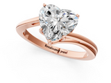 Rose gold Heart Cut Solitaire Twist Band Ring with Four-Prong Setting_33