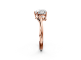 Rose gold Heart Cut Solitaire Twist Band Ring with Four-Prong Setting_34