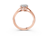 Rose gold Heart Cut Solitaire Twist Band Ring with Four-Prong Setting_35