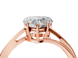 Rose gold Heart Cut Solitaire Twist Band Ring with Four-Prong Setting_36